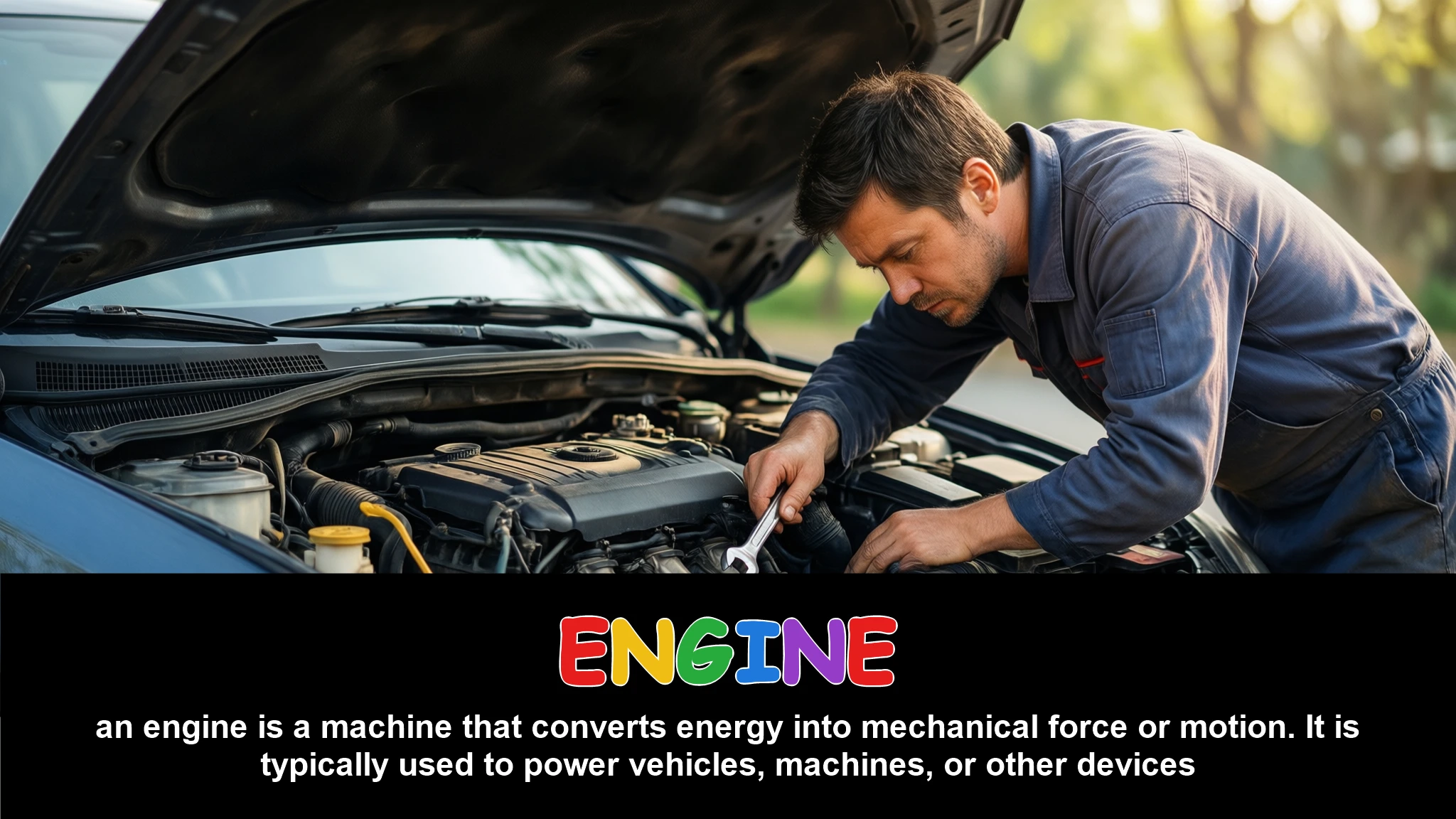 English Illustration for engine